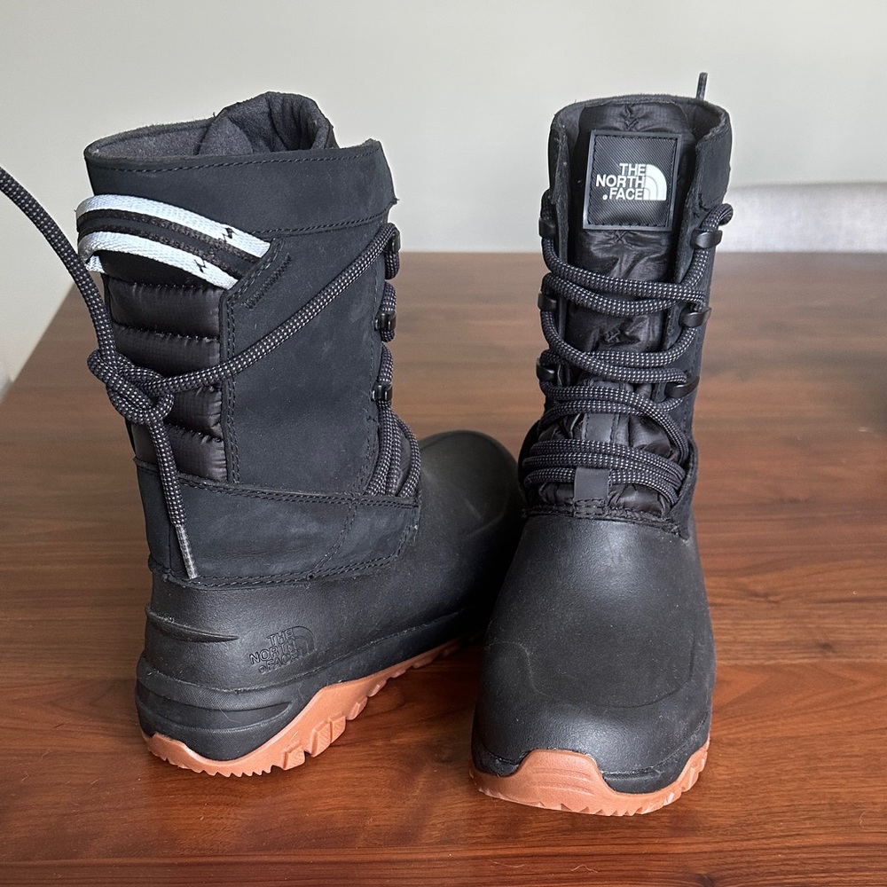The North Face Black Boots with Brown Soles